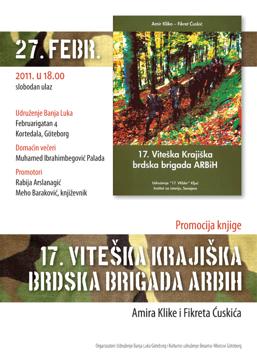 Promocija knjige ”17. Viteška Krajiška brdska brigada ARBiH”