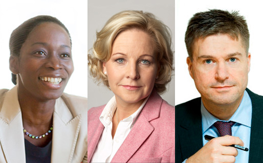 Nyamko Sabuni, Hillevi Engström och Mikael Sjöberg Nyamko Sabuni, Hillevi Engström och Mikael Sjöberg