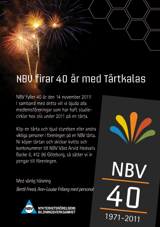 NBV firar 40 år med Tårtkalas! NBV firar 40 år med Tårtkalas!