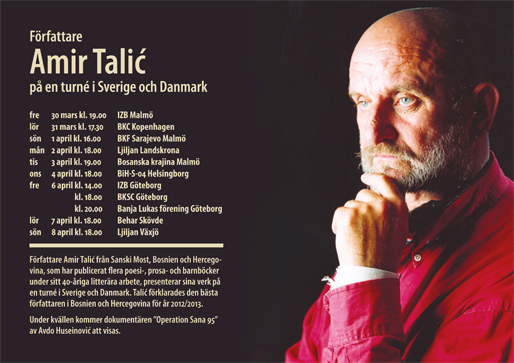 Författare Amir Talić på en turné i Sverige och Danmark