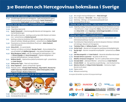 Broschyr för 3:e Bosnien och Hercegovinas bokmässa i Sverige, sidan 2 och 3