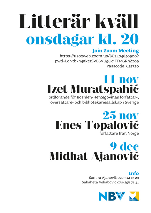 Litterär kväll onsdagar