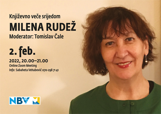 Književno veče srijedom: Milena Rudež Književno veče srijedom: Milena Rudež