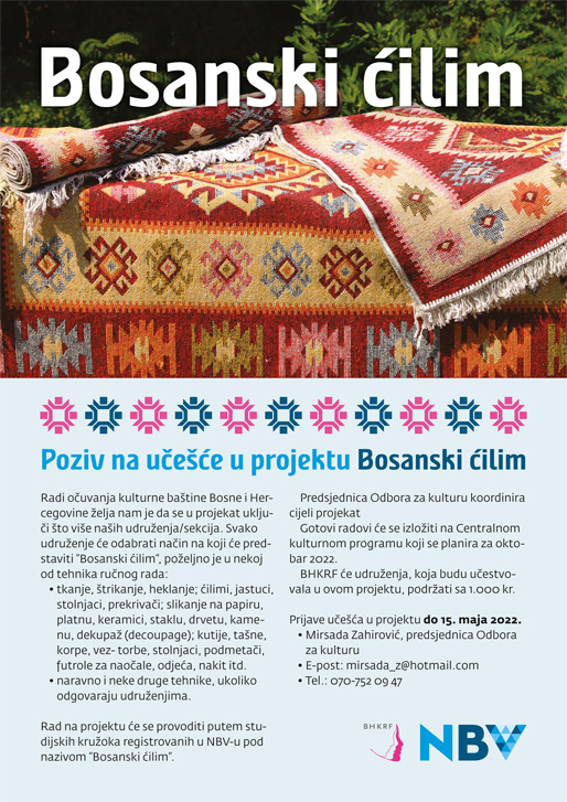 Poziv na učešće u projektu Bosanski ćilim