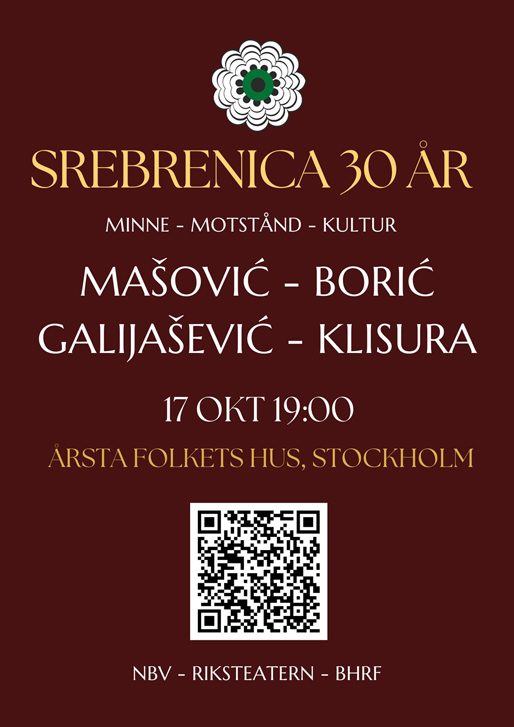 ”Srebrenica 30 år efter” i Stockholm ”Srebrenica 30 år efter” i Stockholm