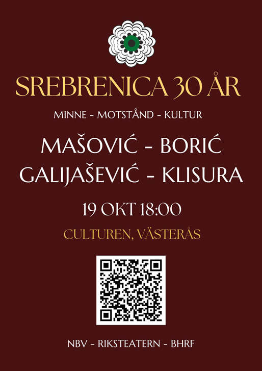 ”Srebrenica 30 år efter” i Västerås ”Srebrenica 30 år efter” i Västerås
